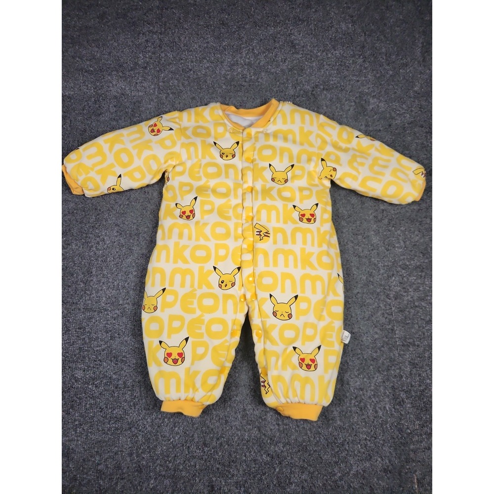 Pokemon Pikachu Baby Blanket Sleeper Yellow Pajamas One Piece Union Suit 24M